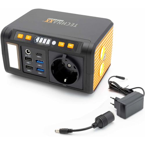 Mondodigitale-Mini Station Electrique Tx-205 Avec Panneau Led, Lampe, 5x Usb-Powerbank 74wh 230v Avec Prise Intégrée-Batterie Externe Pour Portable, Téléphone Etc., Compatible Avec Chargeurs Solaires