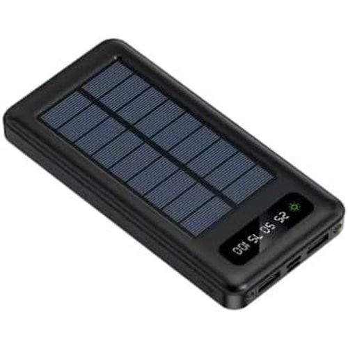 Mondodigitale-Power Bank 20 000 Mah Avec Charge Solaire-Chargeur Portable, Usb-C, Usb Pour Smartphones, Tablettes Et Ordinateurs Portables Câbles Intégrés Usb, Usb-C Et Micro Usb Noir Et Blanc Couleu