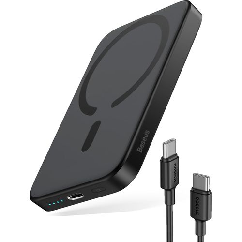 Mondodigitale-Batterie Externe Magsafe, Power Bank Magnétique Sans Fil 6000mah, Pd 20w Usb C Chargeur Portable, Magsafe Batterie Pour Iphone 15/14/13/12 Série, Noir