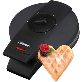 GOTHICANA BY EMP1620 Gaufrier Pour Gaufres En Forme De C?ur, 930 W, Taille De Gaufre 15,5 Cm, Degré De Brunissement Infiniment Variable, Noir