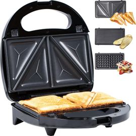 GOTHICANA BY EMPGaufrier | Appareil Croque Monsieur 3 In 1 | Gauffrier Multifonctions | Plaques Détachables 3 En 1 L Avec Poignée Cool Touch, Pieds Anti-Dérapants Et 2 Voyants De Contrôle