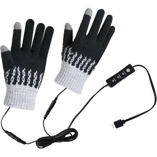 Gants Chauffants Pour Homme, Gants De Pêche Chauffants Électriques Usb | Gants Réglables Sur 3 Niveaux Pour Temps Froid, Gants De Snowboard Chauffants Amovibles Pour Le Cyclisme Et La Conduite En Extérieur