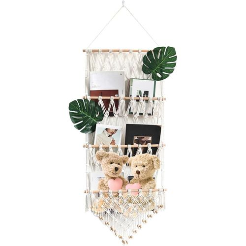Hamac En Filet Pour Animaux En Peluche ¿ Filet De Rangement En Macramé Tissé À Trois Couches Pour Jouets | Grand Filet De Rangement Pour Dortoir, Chambre À Coucher, Appartement