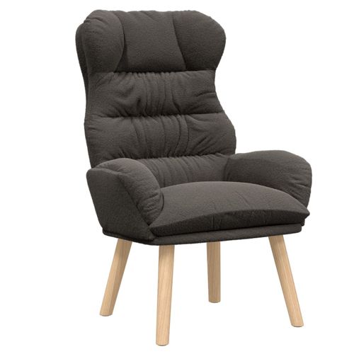 Fauteuil Relaxant Vidaxl En Tissu Curly Laineux Gris Foncé