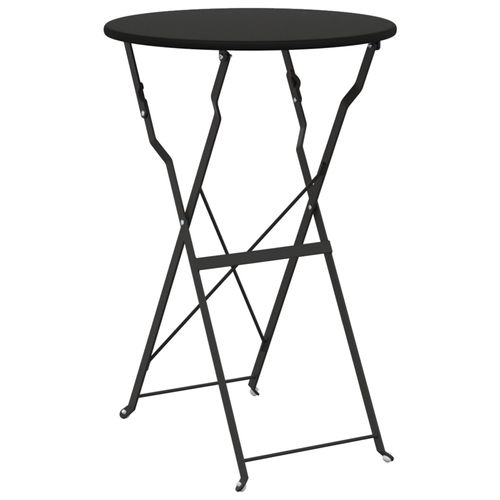 Vidaxl Table Bistrot Pliante Anthracite Ø50x71 Cm Acier Revêtu De Poudre