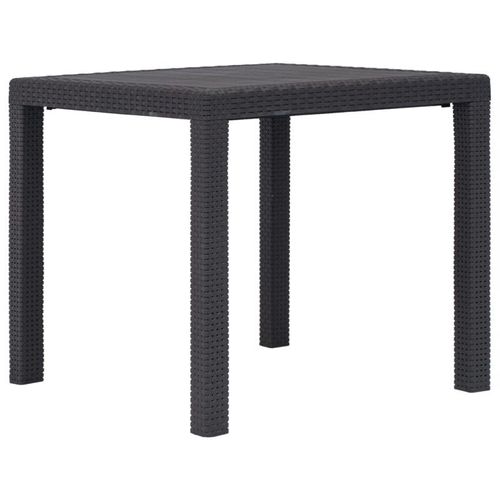 Vidaxl Table De Jardin Marron 79x79x72 Cm Plastique Aspect De Rotin