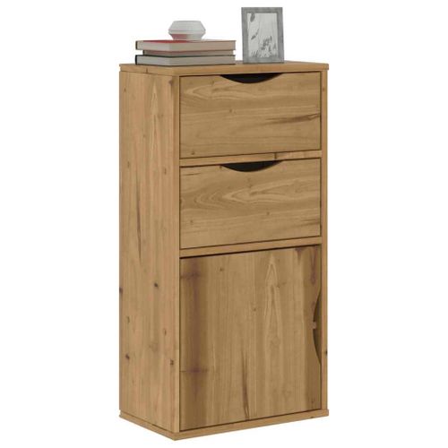 Vidaxl Armoire Latérale Avec Tiroirs Odda 40x24x79 Cm Bois Massif Pin