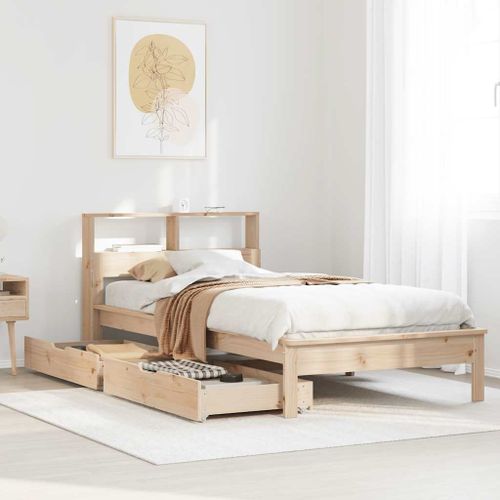 Vidaxl Lit Bibliothèque Sans Matelas 75x190 Cm Bois De Pin Massif