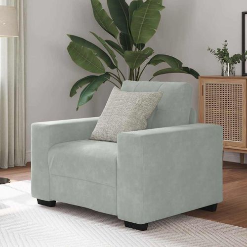Vidaxl Fauteuil Gris Clair 60 Cm Velours