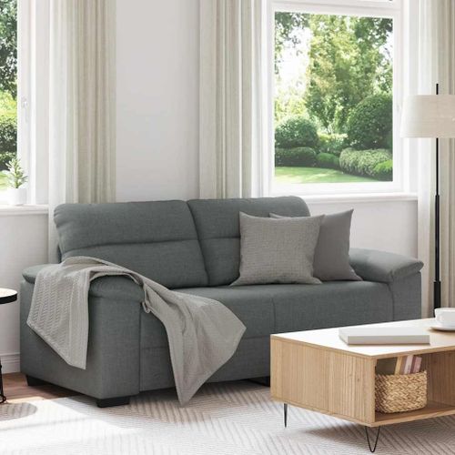 Vidaxl Canapé À 2 Places Gris Foncé 140 Cm Tissu