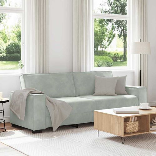 Vidaxl Canapé À 3 Places Gris Clair 180 Cm Velours