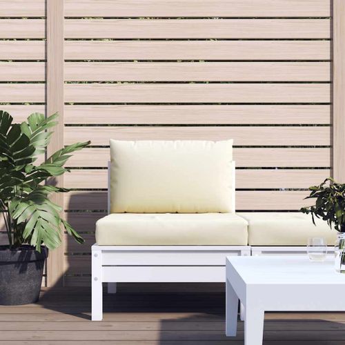Vidaxl Coussins De Palette Lot De 2 Blanc Crème Tissu Oxford