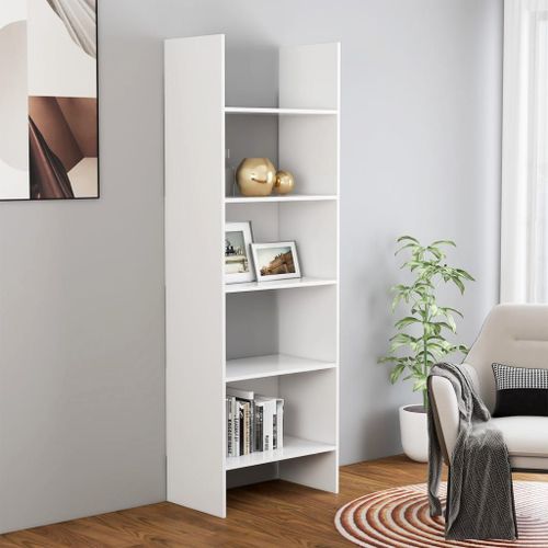 Vidaxl Bibliothèque Blanc 60x35x180 Cm Bois D¿Ingénierie
