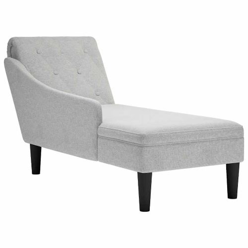 Vidaxl Fauteuil Long Avec Coussin Et Accoudoir Droit Gris Nuage Tissu