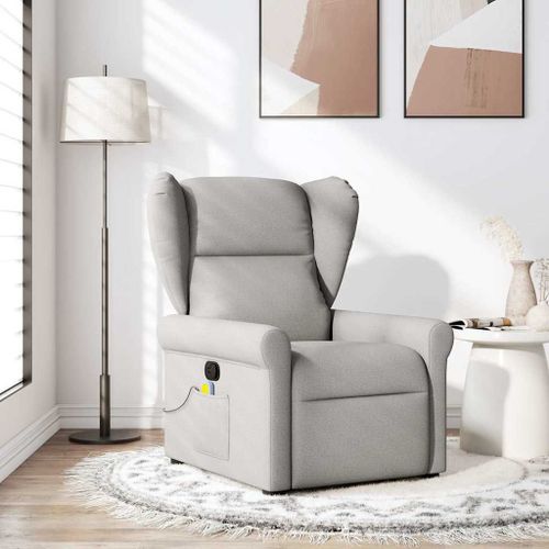 Vidaxl Fauteuil De Massage Inclinable Gris Nuage Tissu