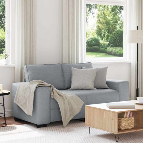Vidaxl Canapé À 2 Places Gris Clair 120 Cm Tissu
