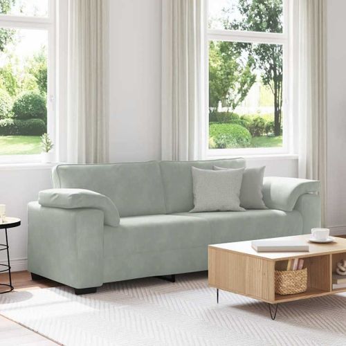 Vidaxl Canapé À 3 Places Gris Clair 178 Cm Velours