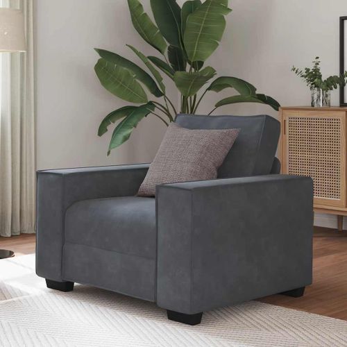 Vidaxl Fauteuil Gris Foncé 60 Cm Velours