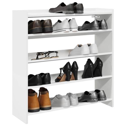 Vidaxl Étagère À Chaussures Blanc 80x25x81 Cm Bois D'ingénierie