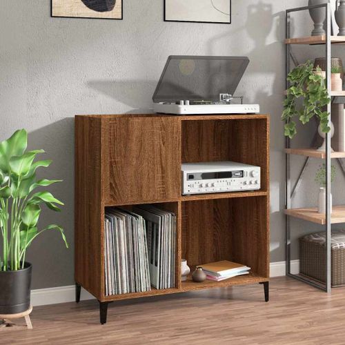 Vidaxl Armoire À Disques Chêne Marron 84,5x38x89 Cm Bois D'ingénierie