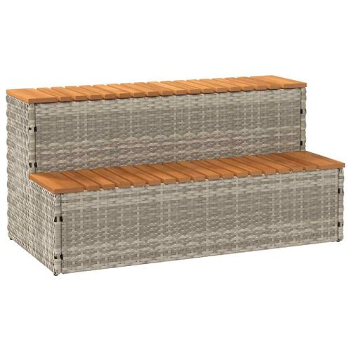 Vidaxl Marche Bain À Remous Gris Clair 100x50x50,5 Cm Acacia Massif