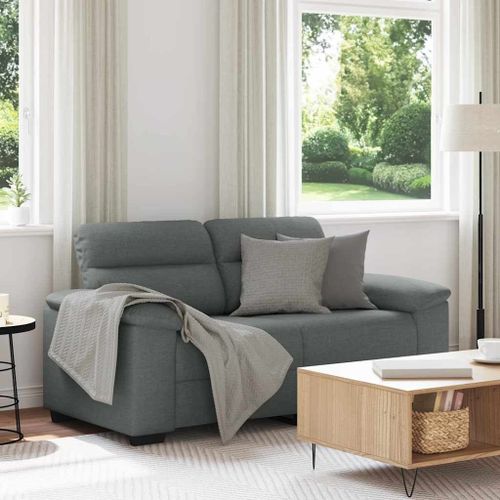 Vidaxl Canapé À 2 Places Gris Foncé 120 Cm Tissu