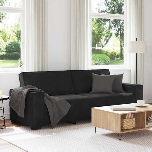 Vidaxl Canapé À 3 Places Noir 180 Cm Velours