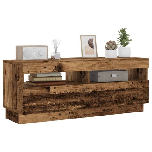 Vidaxl Meuble Tv Avec Lumières Led Vieux Bois Bois D'ingénierie