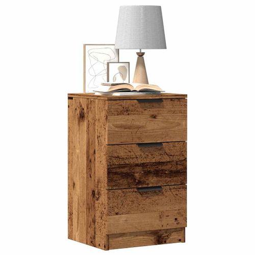 Vidaxl Tables De Chevet 2 Pcs Vieux Bois 40x36x65 Cm Bois D'ingénierie