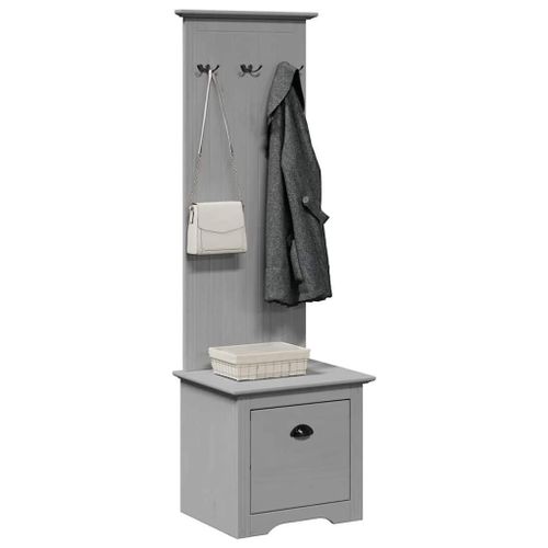 Vidaxl Armoire De Couloir Avec Crochets Bodo Gris 50x40x157 Cm