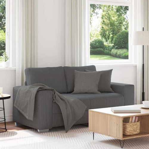 Vidaxl Canapé Causeuse Gris Foncé 120 Cm Tissu Velours Côtelé