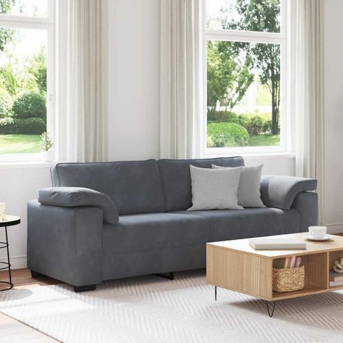 Vidaxl Canapé À 3 Places Gris Foncé 178 Cm Velours