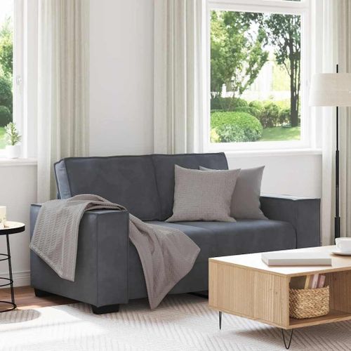 Vidaxl Canapé À 2 Places Gris Foncé 120 Cm Velours