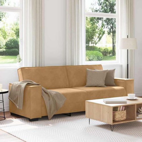 Vidaxl Canapé À 3 Places Marron 180 Cm Velours