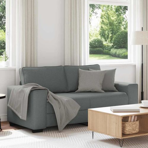 Vidaxl Canapé À 2 Places Gris Foncé 140 Cm Tissu