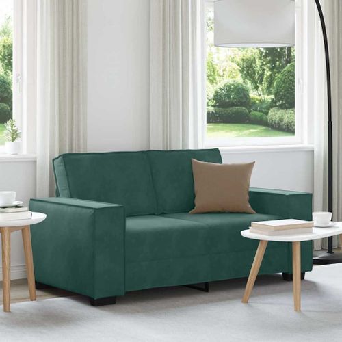 Vidaxl Canapé À 2 Places Vert Foncé 120 Cm Velours
