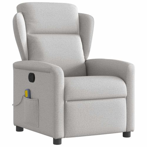 Vidaxl Fauteuil De Massage Inclinable Gris Nuage Tissu