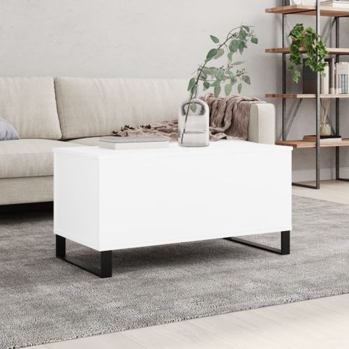 Vidaxl Table Basse Blanc 90x44,5x45 Cm Bois D'ingénierie