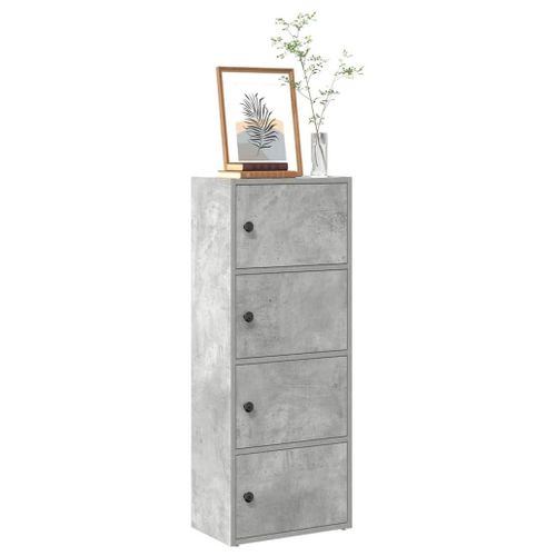 Vidaxl Bibliothèque Gris Béton 40x24x102 Cm Bois D'ingénierie