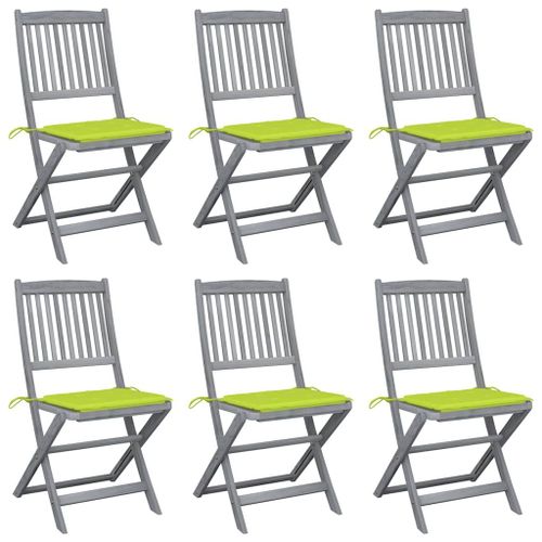 Vidaxl Chaises Pliables D'extérieur Lot De 6 Et Coussins Bois D'acacia