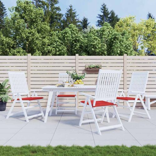 Vidaxl Coussins De Chaise Jardin Lot De 4 Rouge 50x50x4cm Tissu Oxford
