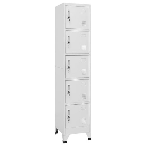 Vidaxl Armoire À Casiers Blanc 38x40x180 Cm Acier