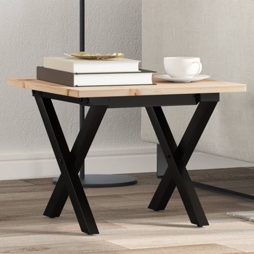 Vidaxl Table Basse Cadre En X 40x40x35 Cm Bois De Pin Massif Et Acier