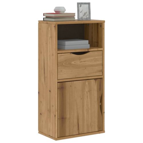 Vidaxl Armoire Latérale Avec Tiroir Odda 40x24x79 Cm Bois Massif Pin