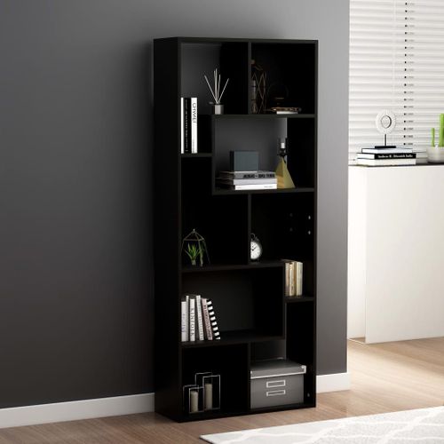 Bibliothèque Noir 67x24x161 Cm Aggloméré - Vidaxl