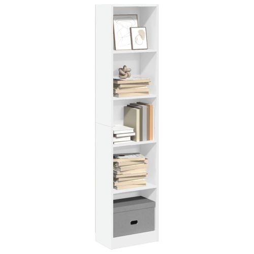 Vidaxl Bibliothèque Blanc 40x24x176 Cm Bois D'ingénierie