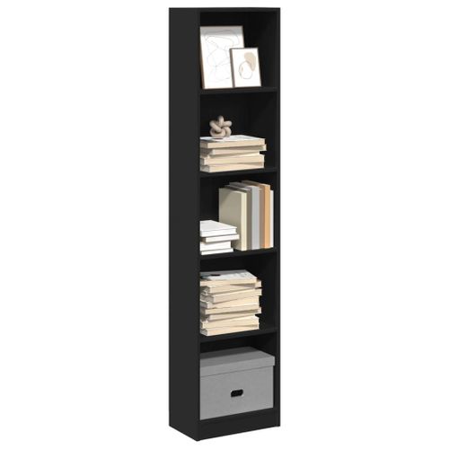 Vidaxl Bibliothèque Noir 40x24x176 Cm Bois D'ingénierie