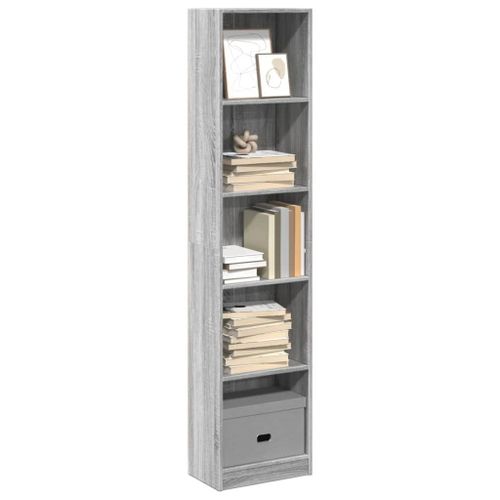 Vidaxl Bibliothèque Sonoma Gris 40x24x176 Cm Bois D'ingénierie