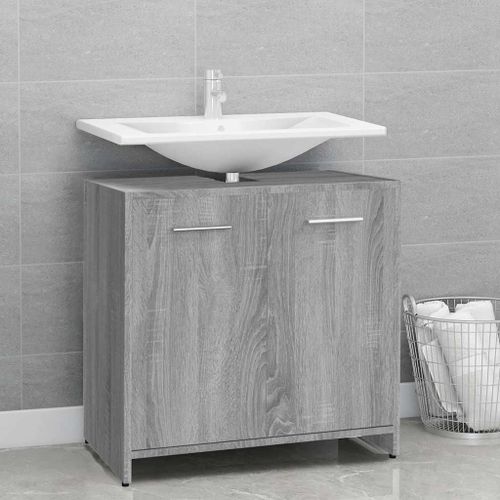 Vidaxl Armoire De Bain Sonoma Gris 60x33x60 Cm Bois D'ingénierie