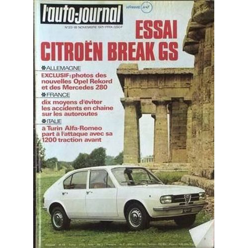 Auto Journal (L') N° 23 Du 18/11/1971